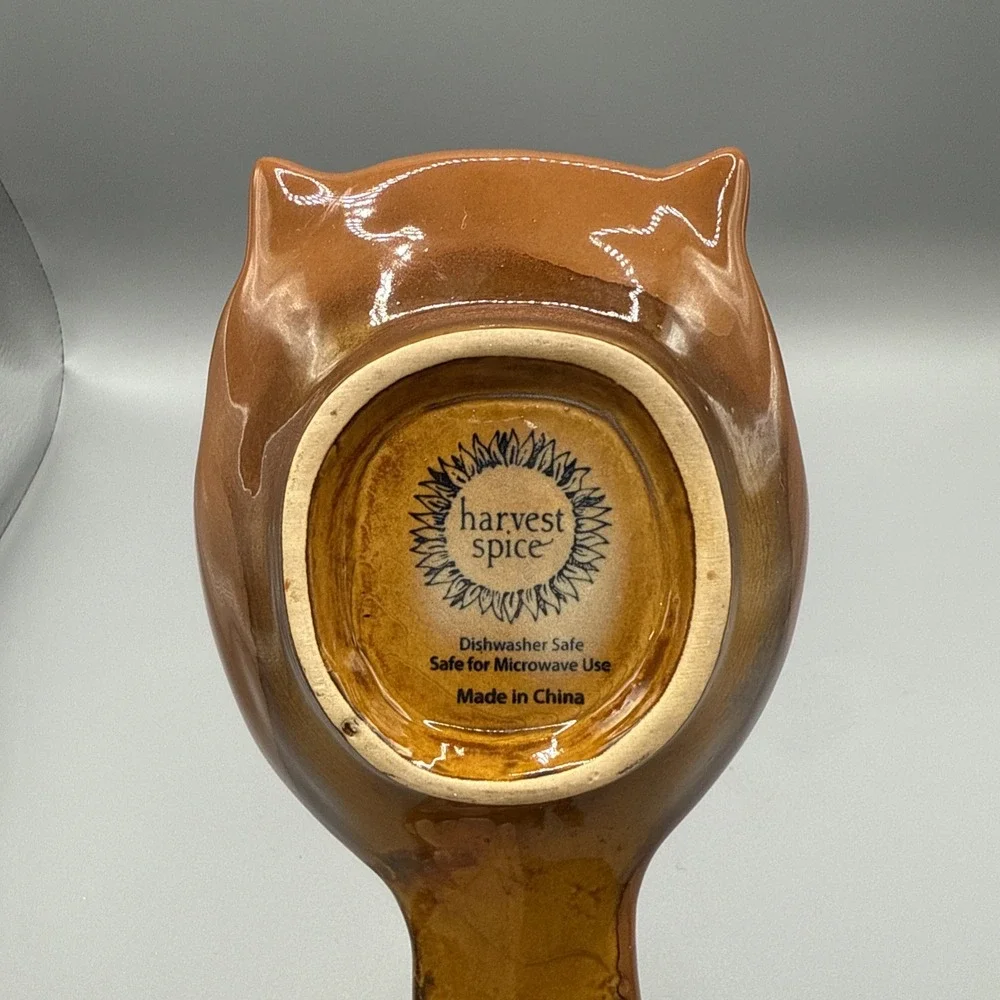 Ceramic OWL SPOON REST Fall Decor Kitchen - Picture 3 of 4